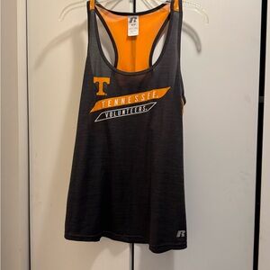 Russell Athletic Women's Black and Orange Tank Top
